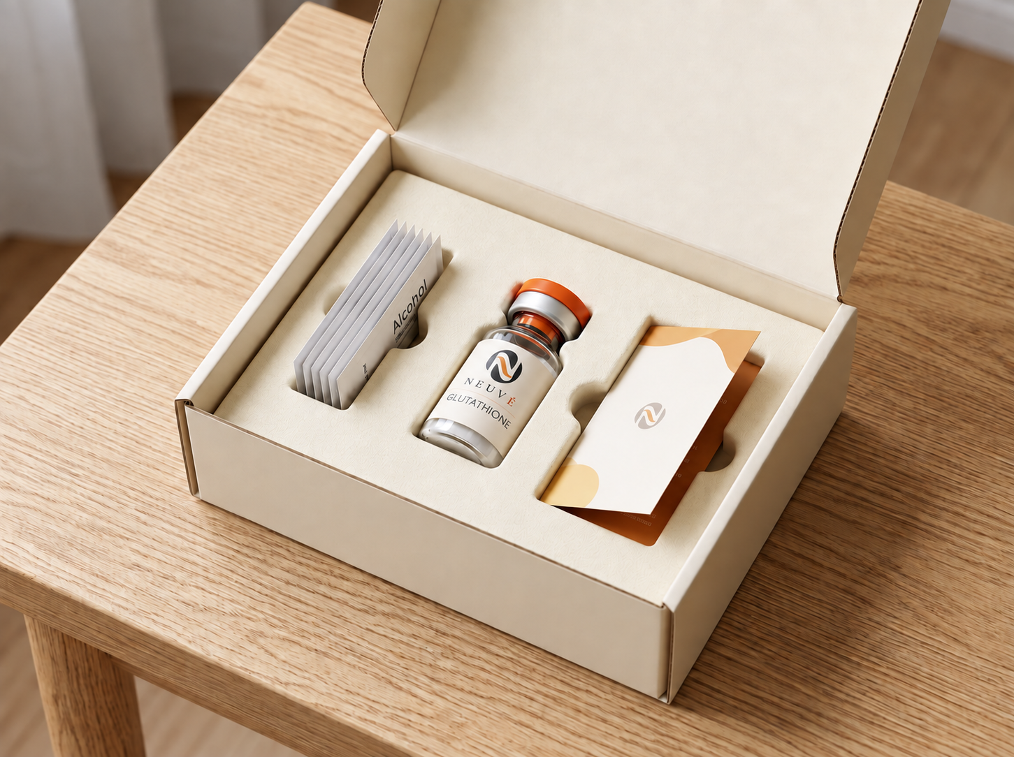 Neuvé care package being opened at home