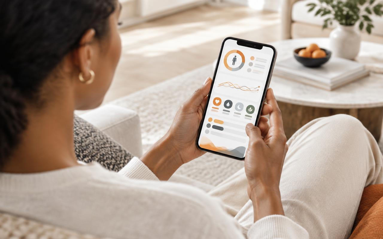 Viewing wellness lab results securely on a phone