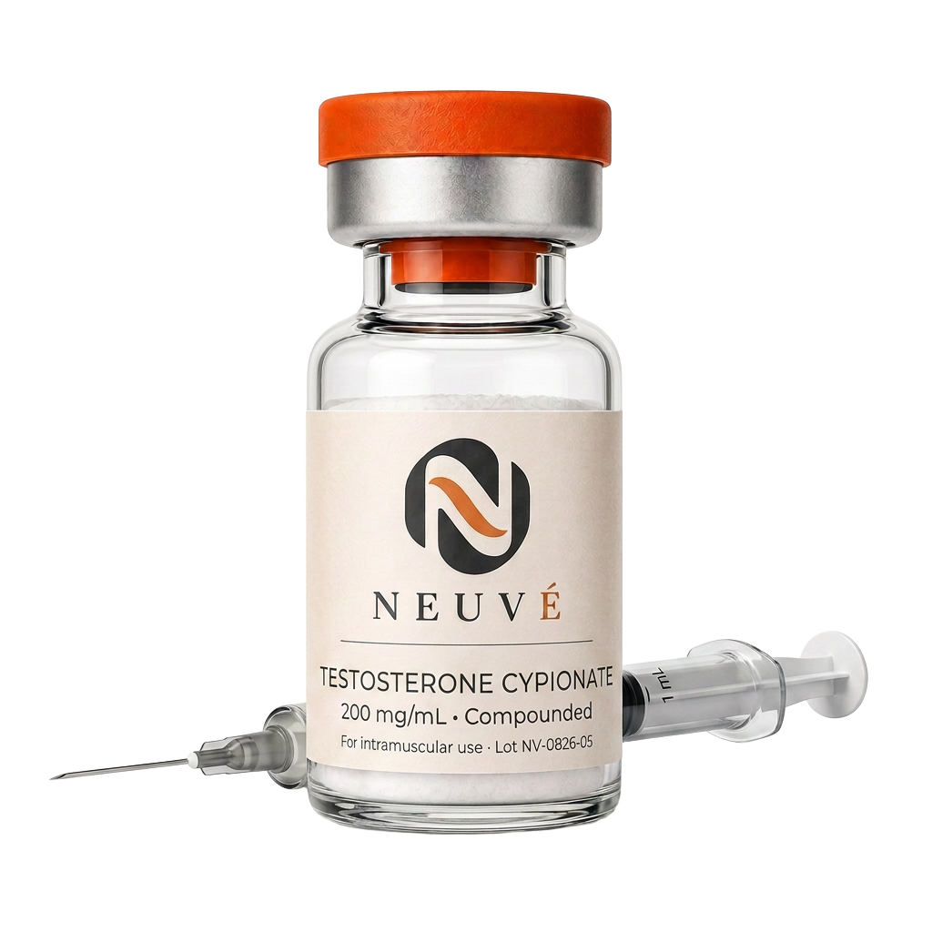 Testosterone vial and syringe